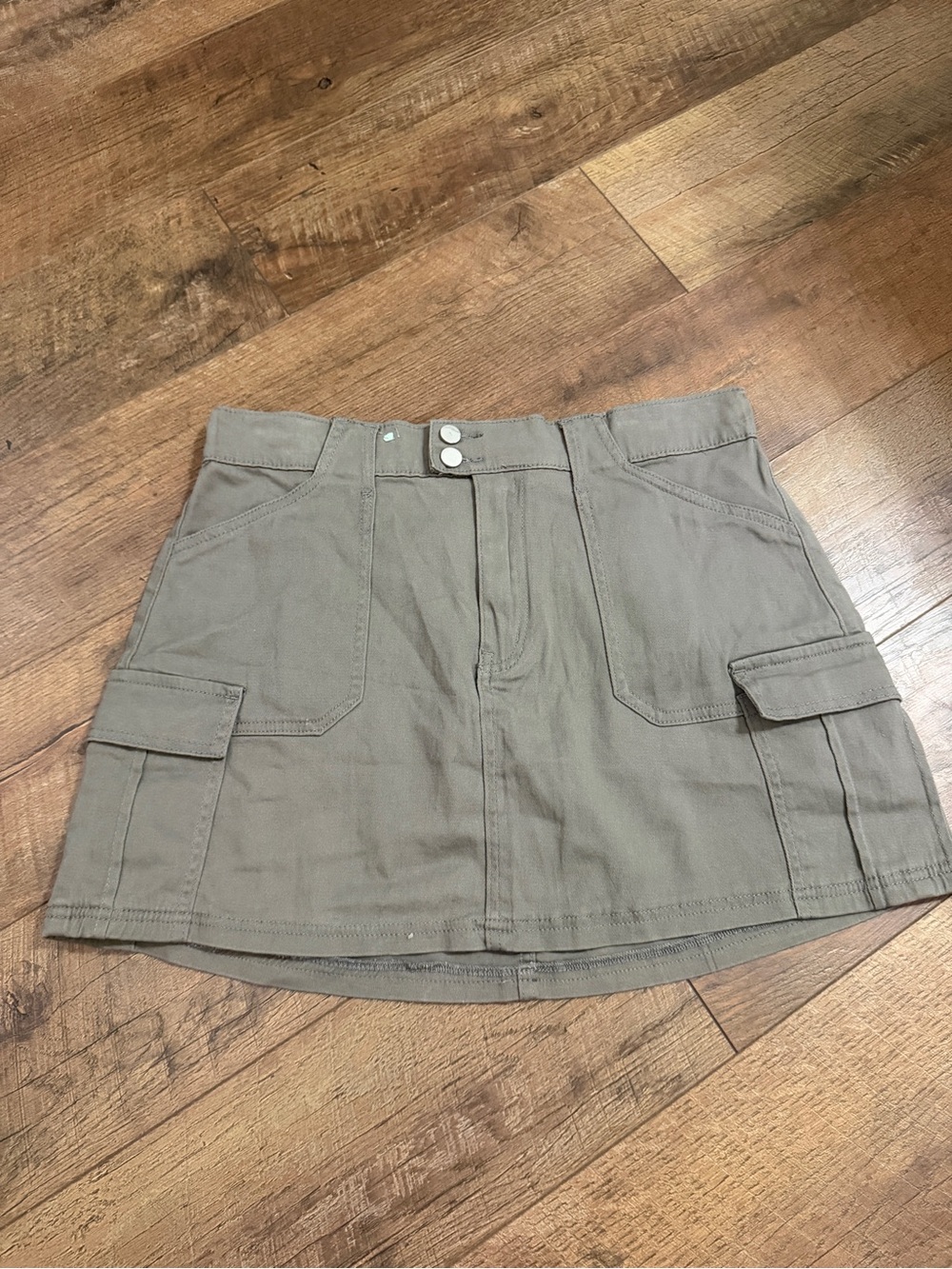 Cider Olive Cargo Mini Skirt